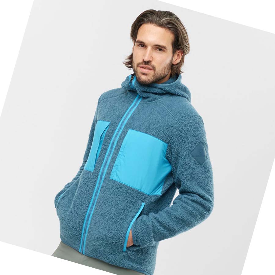 Sudadera Con Capucha Salomon ESSENTIAL WARM TEDDY Hombre Azules | MX 3213FDN